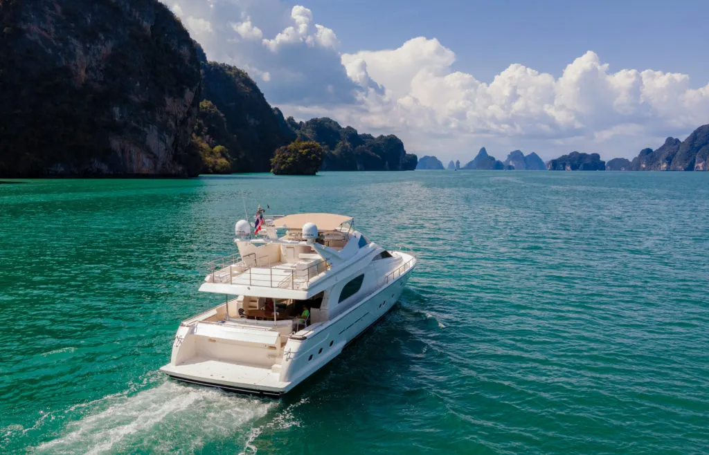 Ferretti 80 Sofia cruising Phang Nga Bay