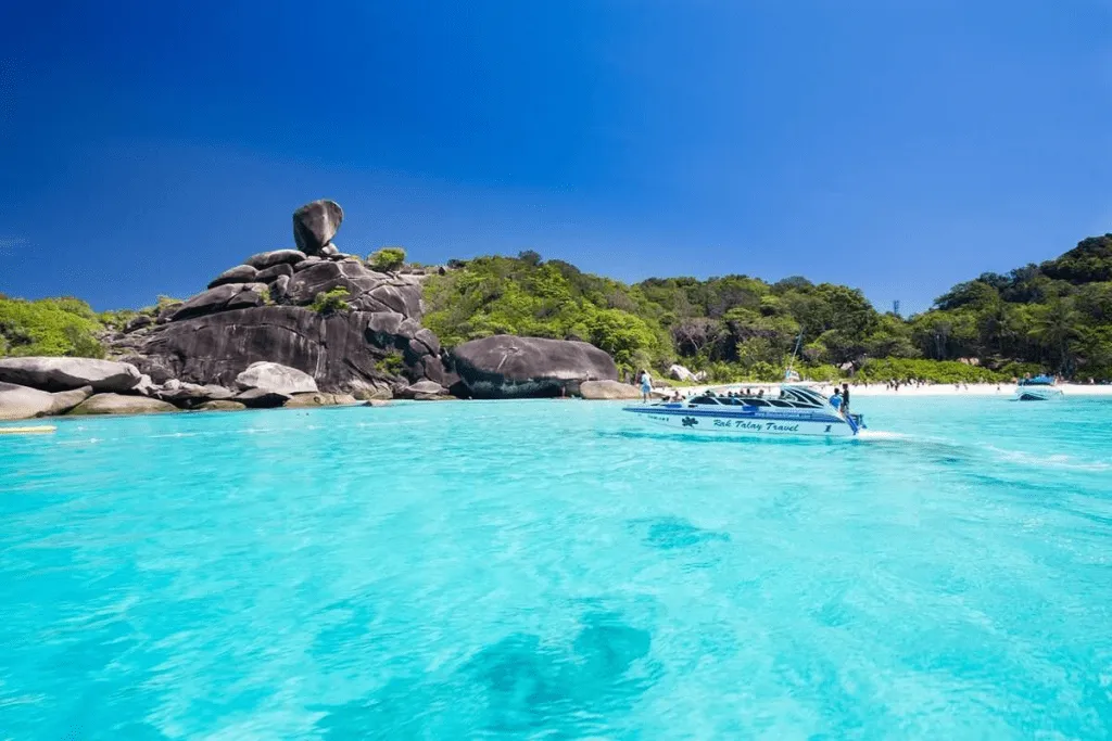Granite boulders and clear water at the Similan Islands national park north-west of Phuket