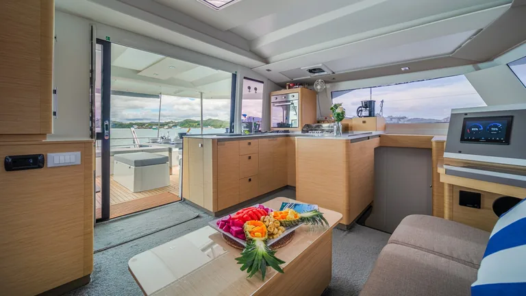 Fountaine Pajot Astrea 42 — saloon and galley